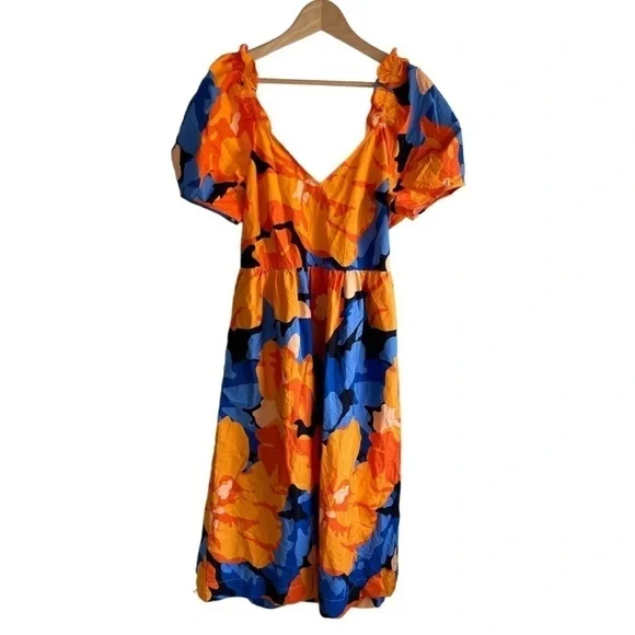 Tabitha Brown x Target Floral Print Puff Sleeve Tie-Back Midi Dress - Picture 4 of 8